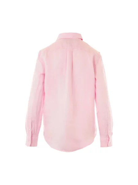 Lniana koszula z długim rękawem Polo Ralph Lauren z długim rękawem klasyczna różowa