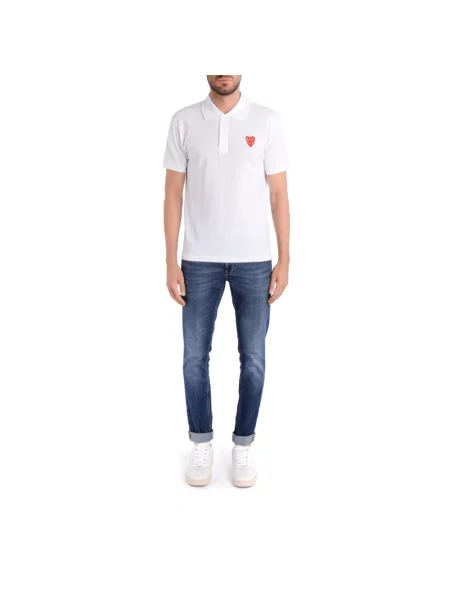 Koszulka polo Comme Des Garcons Play w serca biała