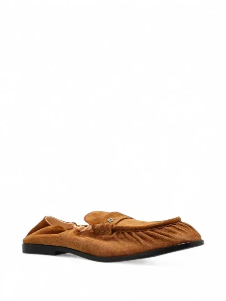Δερμάτινα loafers Kenzo με βολάν καφέ
