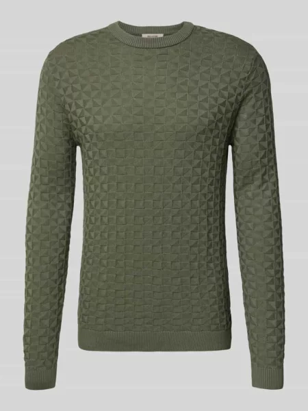 Sweter z dzianiny o kroju regular fit z fakturowanym wzorem model ‘KALLE’ Only & Sons