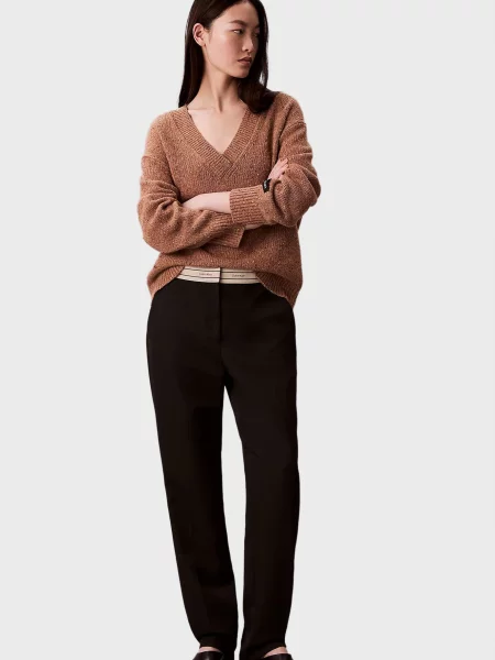 Шерстяной свитер Calvin Klein Jeans коричневый