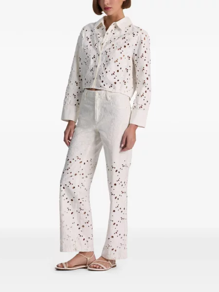 Decupat cămașă Alice + Olivia cu broderie alb