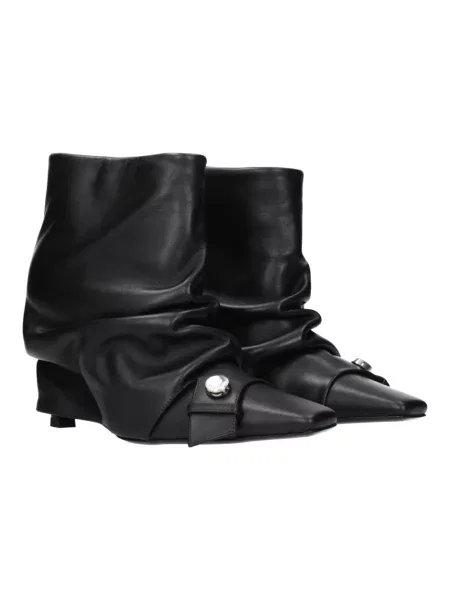 Buty do kostki The Attico skórzane czarne
