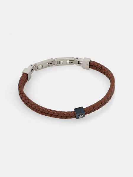 Кожена гривна Maserati кафяво