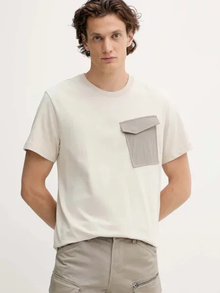 G-Star tričko Fabric mix pkt béžové