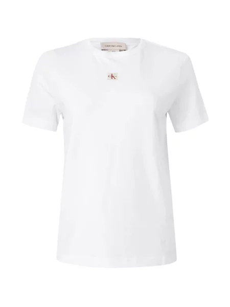 Calvin Klein Jeans Tricou Monologo Label' alb