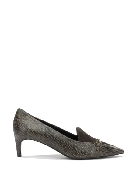 Pantofi cu toc Del Carlo cu cataramă cu model piele de șarpe negru