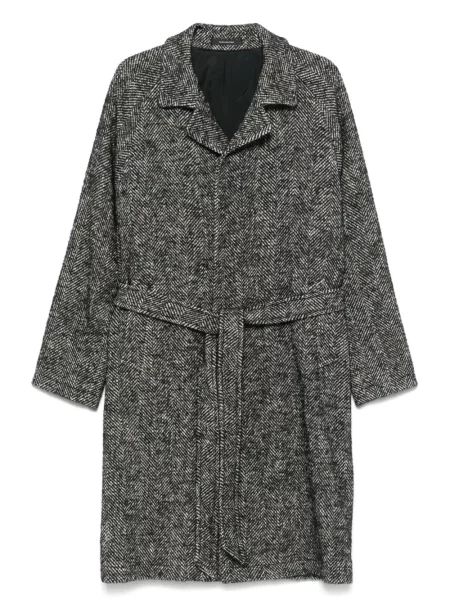 Palton Tagliatore cu model herringbone negru