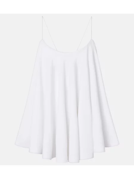 Top Jacquemus din jerseu cu spatele deschis alb