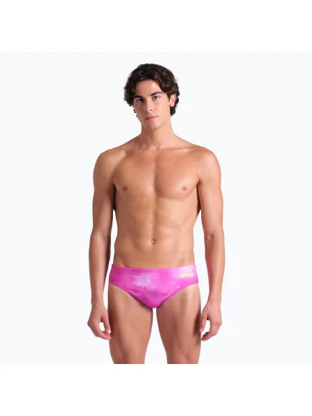 Chiloți de baie pentru bărbați arena Tie-Dye Allover shocking pink multi roz