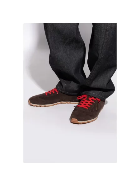 Sneakersy Bally zamszowe brązowe