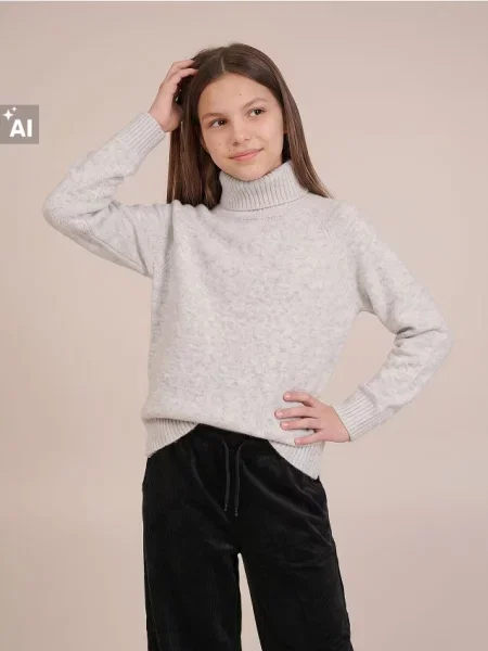 Sinsay Svetr s rolákem šedá