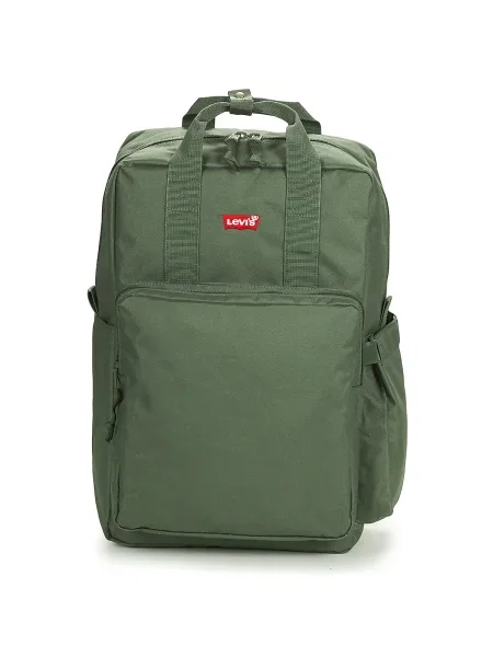 LEVI'S Hátizsák sötétzöld / piros / fehér khaki