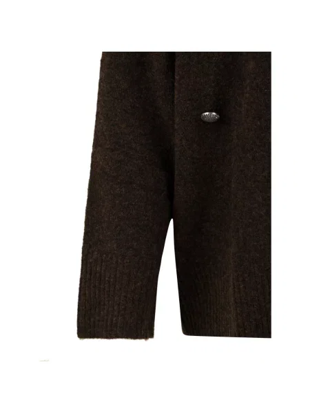 Sweter Akep wełniany brązowy