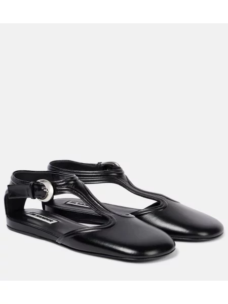 Pantofi cu toc Jil Sander din piele negru