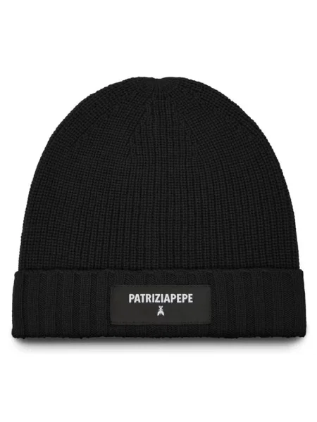 Czapka Patrizia Pepe z logo czarna