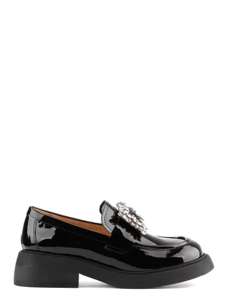 Лофери LeBERDES лакова натуральна шкіра чорний