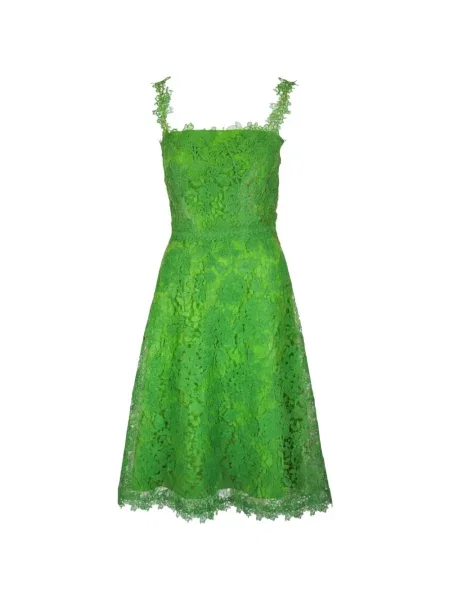 Midi haljina Carolina Herrera s čipkom zelena