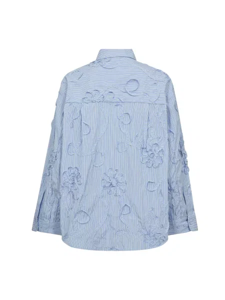 Co'couture Bluză XavierCC azuriu / negru alb