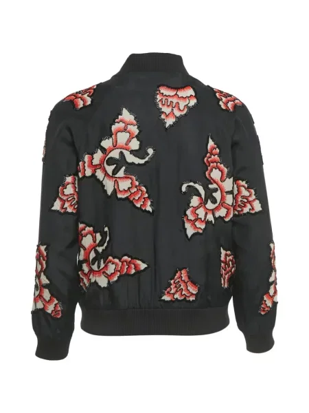 Geacă bomber Alice + Olivia de mătase negru