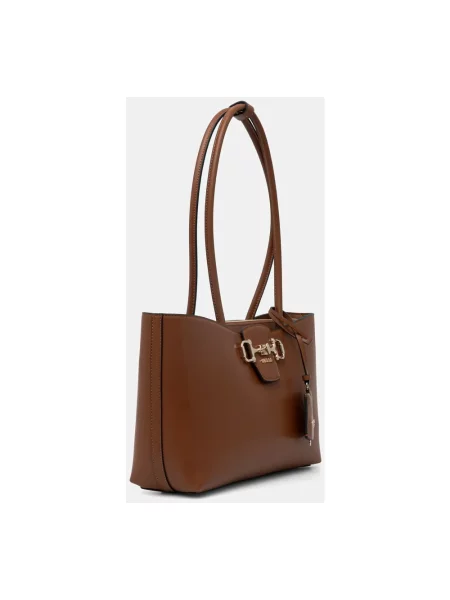 Guess torebka tote z imitacji skóry JANIE brązowa