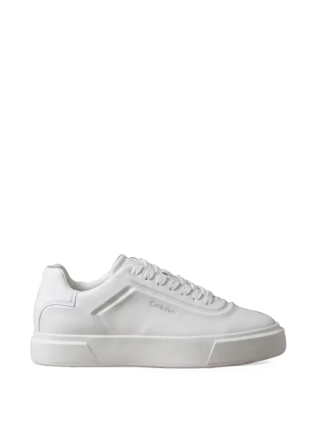 Sneakerși Calvin Klein cu șireturi cu imagine din dantelă alb