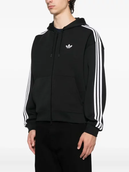 Kraťasy Adidas s polovičními zipem s kapucí černé