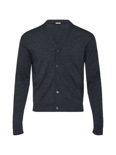 Lung cardigan Jil Sander cu decolteu în V gri