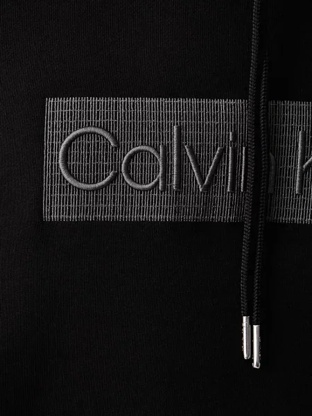 Calvin Klein kapucnis melegítőfelső férfi pamuttal fekete