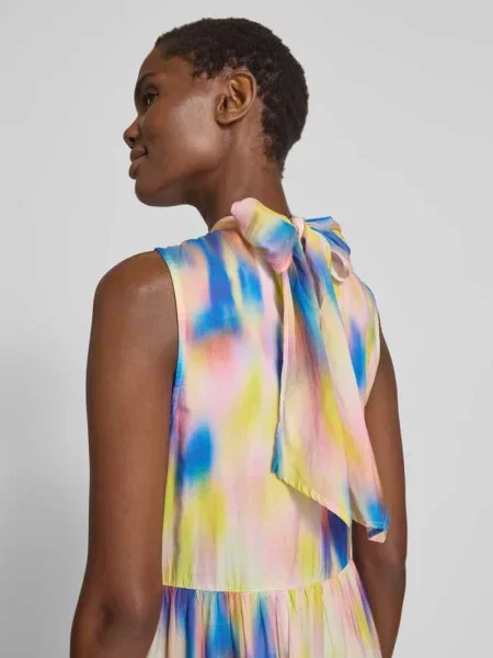 Długa sukienka z wiązaniem na szyi model ‘VIRANO’ Y.a.s niebieska