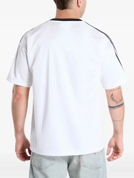 Футбол тениска с дълъг ръкав Adidas на райета мъниста бяло