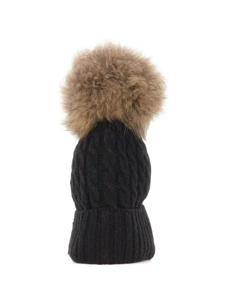 Căciulă Blauer tricotate cu pompoane negru