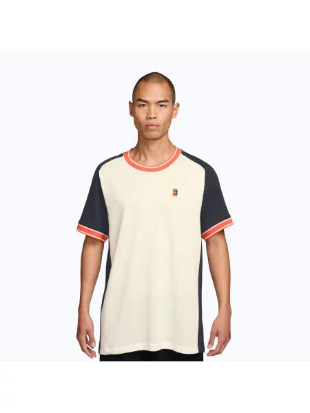 Tricou de tenis pentru bărbați Nike Court Heritage sail/dark obsidian