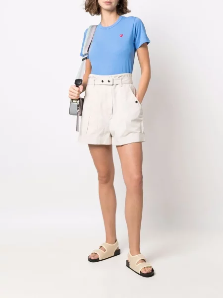Tričko Comme Des Garçons Play s výšivkou modré