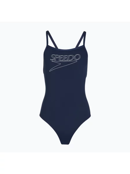 Gyermek egyrészes fürdőruha Speedo Endurance+ Logo Thinstrap peacoat. Méret: cm