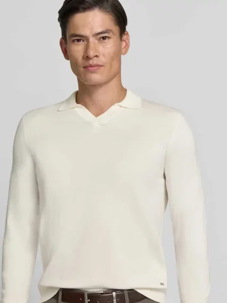 Sweter z dzianiny z dodatkiem model MANICA LUNGA' Markup biały