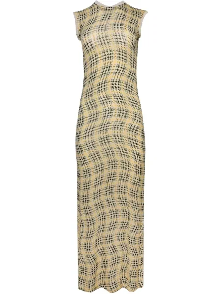 Maksi sukienka maxi Rabanne w kratkę garniturowa