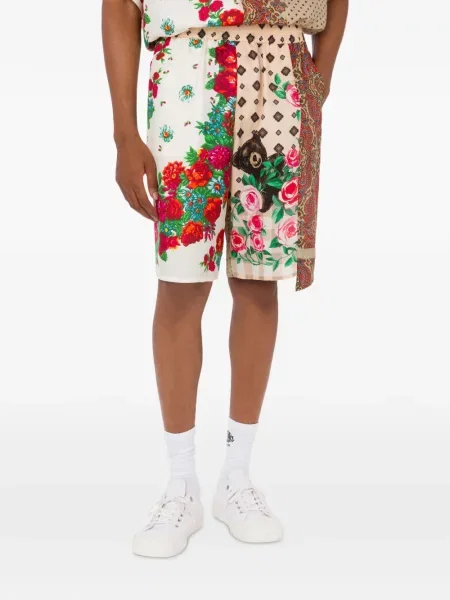Gėlėtos šortai Moschino balta