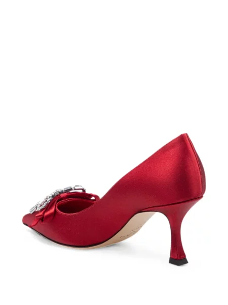 Pantofi cu toc Jimmy Choo cu funde roșu