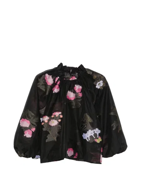 Bluză Cynthia Rowley cu model floral negru