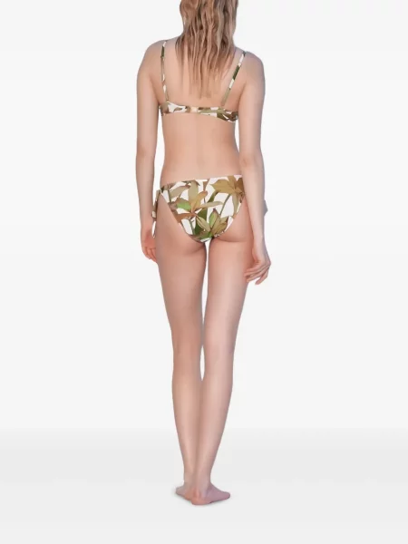 Bikini Maryan Mehlhorn cu model floral cu imagine cu legături verde