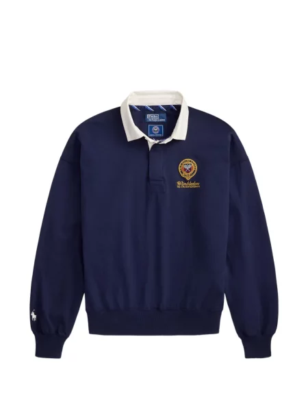 Велурени бягане с яка чорапи Polo Ralph Lauren синьо
