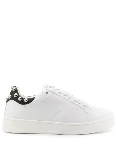 Sneakerși Lanvin din piele cu tepi alb