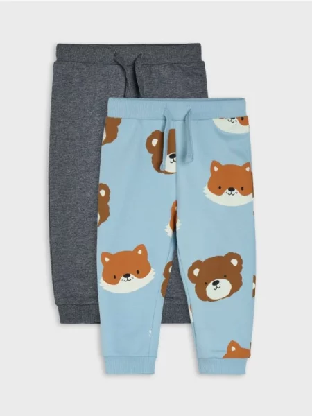 Sinsay Tepláky z Fleece Látky 2 ks šedá