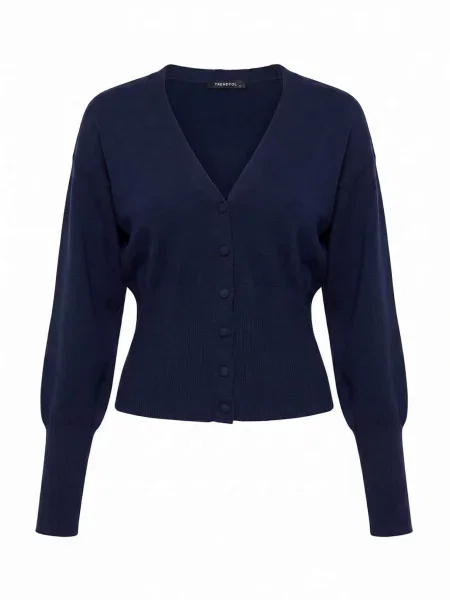 Trendyol Geacă tricotată bleumarin