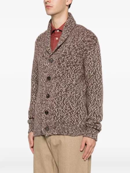 Gulerat cardigan Eleventy tricotate chunky roșu