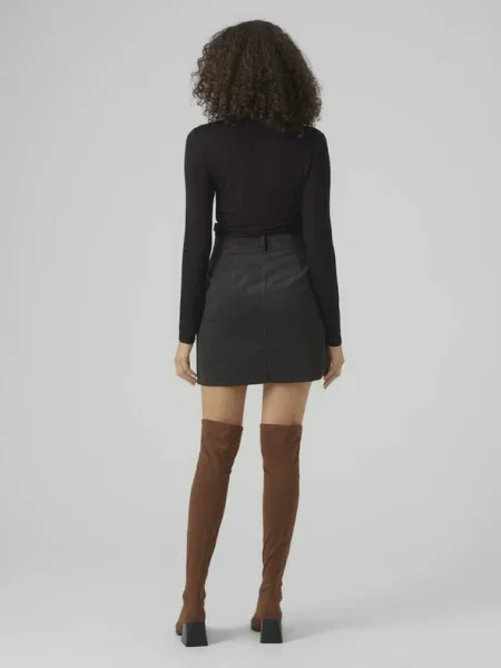 Vero Moda Bluză cu gât Alberte negru