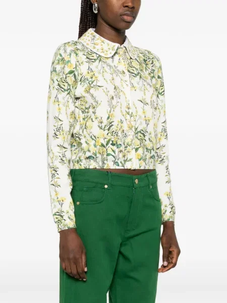 Gulerat cardigan Alice + Olivia alb