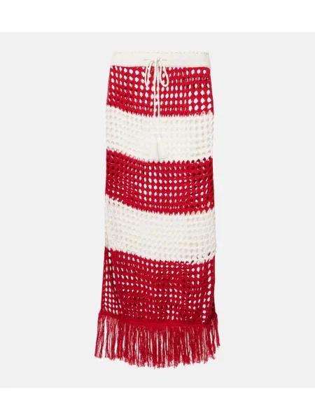 Fusta maxi Farm Rio cu dungi roșu