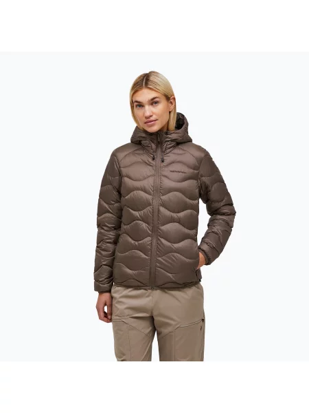 Geacă cu puf pentru femei Peak Performance Helium Down Hood terrain tan maro